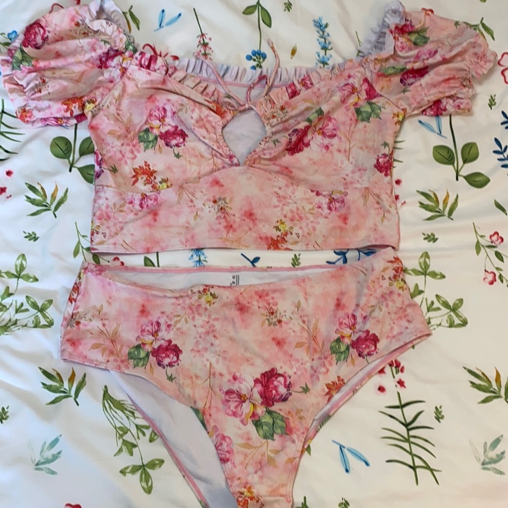 Plus size two piece swim suit